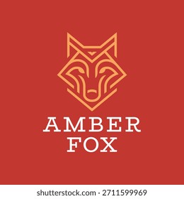 Logotipo de cabeza de zorro mínimo. Diseño estilizado de Fox.