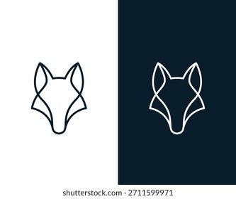 Logotipo de cabeza de zorro mínimo. Diseño estilizado de Fox.
