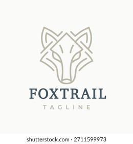 Logotipo Fox Head mínimo. Design Fox Estilizado.