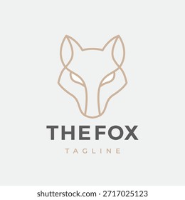 Minimal Fox Head Logo. Stylized Fox Design.