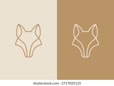 Minimal Fox Head Logo. Stylized Fox Design.