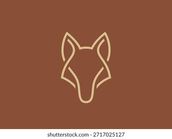 Minimal Fox Head Logo. Stylized Fox Design.