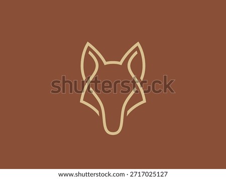 Minimal Fox Head Logo. Stylized Fox Design.