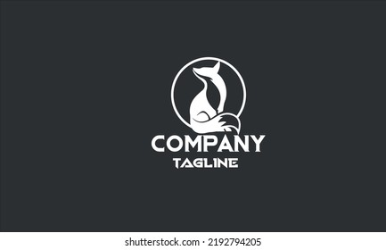 minimal fox logo design template