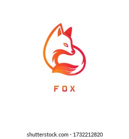 minimal fox logo , symbol , icon , vector.