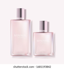 Minimal Fragrance Bottle Illustration with Metallic Cap