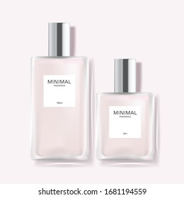 Minimal Fragrance Bottle Illustration with Metallic Cap