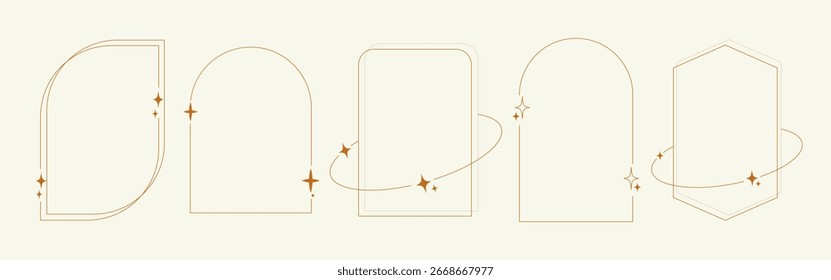 Icono de estrella de marco mínimo con diseño de línea elegante
