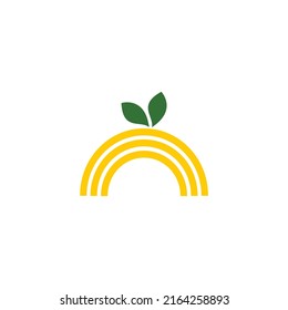 minimal fresh fruit and juice logo illustration fruit icon design 