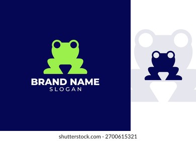Diseño minimalista del logotipo de la rana, identidad animal moderna simple de la marca para la Naturaleza o el negocio creativo
