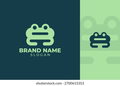 Diseño minimalista del logotipo de la rana, identidad animal moderna simple de la marca para la Naturaleza o el negocio creativo