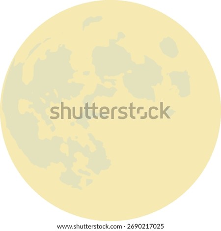 Minimal full moon illustration with simple details and crater textures. Perfect for night sky designs, astronomy, backgrounds, and children’s projects.