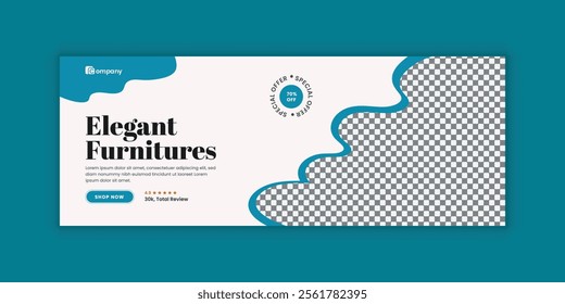 Minimal Furniture Sale Social Media Cover Design and Web Banner Design Template