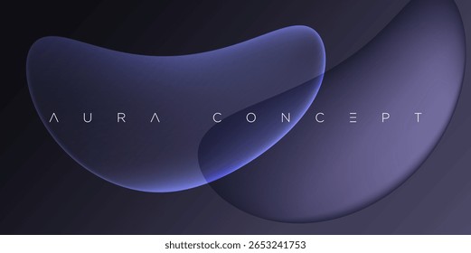 Fundo abstrato futurista mínimo com formas roxas brilhantes com gradientes suaves. Ideal para marcas de tecnologia, designs digitais elegantes e visuais criativos modernos.