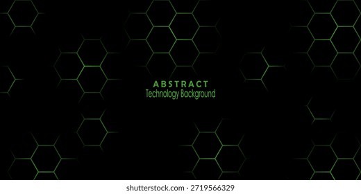 Minimal futuristic background with green hexagonal network elements, representing blockchain, virtual systems, and digital communication.