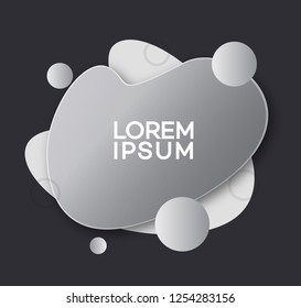 Minimal futuristic dynamic shape. Fluid geometric banner flat style. Liquid abstract background for banner, logo, presentation, flyer, poster, web, print, social post. Vector 10 eps