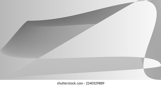Minimal Futuristic Monochromatic Silver Gradient Mesh. Metallic Gray Fluid Grey Original Background. Shape Technology Alluminium Layers Smooth Surface. Digital Modern Dynamic Smooth Illustration.