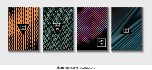 Minimal Futuristic Music Poster, Trendy Vector Cover Design. Geometric Presentation, Green, Gray, Pink, Blue Corporate Identity. Textured Minimal Business Cover. Futuristic Glitch Journal Template