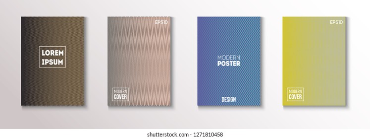 Minimal Futuristic Music Poster, Trendy Vector Cover Design. Waves, Zigzag, Lines, Stripes Corporate Identity Geometric Design. Magazine Minimal Cover, Banner. Simple Clean Journal Template