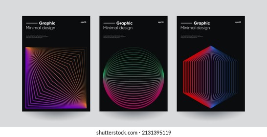 Minimal futuristic posters set. Vector illustration.