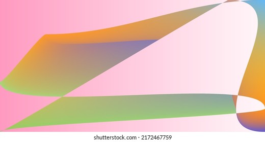 Minimal Futuristic Shape Color Illustration. Dynamic Digital Pink Smooth Psychedelic Gradient Mesh. Technology Neon Layers Multicolor Horizontal Lines. Fluid Rainbow Modern Pastel Original Background.