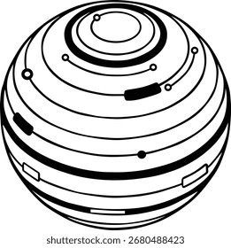 Minimal Futuristic Tech Sphere Vector