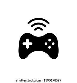 Minimal gaming symbol. Stream modern games. Wireless controller icon vector.