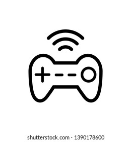 Minimal gaming symbol. Stream modern games. Wireless controller icon vector.