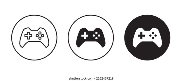 Minimal Gaming Symbol - Stream modern Games - Wireless Controller Icon, Game pad or Joystick Icons  vector, sign, symbol, logo, illustration, editable stroke, flat design style isolated on white