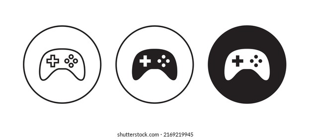 Minimal Gaming Symbol - Stream modern Games - Wireless Controller Icon, Game pad or Joystick Icons  vector, sign, symbol, logo, illustration, editable stroke, flat design style isolated on white