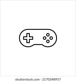 Símbolo de juego mínimo. Transmitir juegos modernos, icono del controlador inalámbrico, ilustración del vector sobre fondo blanco