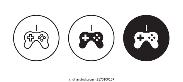 Minimal Gaming Symbol - Stream modern Games - Wireless Controller Icon, Game pad or Joystick Icons  vector, sign, symbol, logo, illustration, editable stroke, flat design style isolated on white