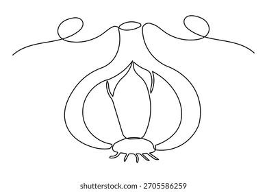 Minimale Knoblauch-Illustration mit durchgehender einzeiliger Kunst