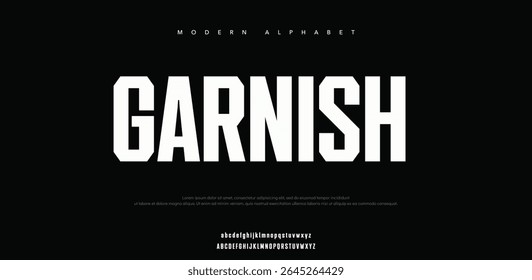 Logo de alfabeto de fonte mínimo Garnish. Tipografia beleza moda elegante minimalista serif italic fontes decorativo casamento vintage retro logos. ilustração vetorial