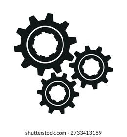Mínimo de engrenagens e ícone de roda dentada representando configurações, configuração, automação e controle de fluxo de trabalho para aplicativos modernos, painéis e projetos técnicos.