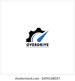 Logotipo do indicador de velocidade e engrenagens mínimas