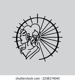Ein minimales geisha Logo. Ein hervorragendes Logo für jedes Unternehmen.