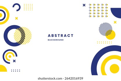 Minimal Geometric Abstract Background in Blue and Yellow. Modern Memphis Design for Web, Banner, and Presentation. Illustration vector 10 eps.