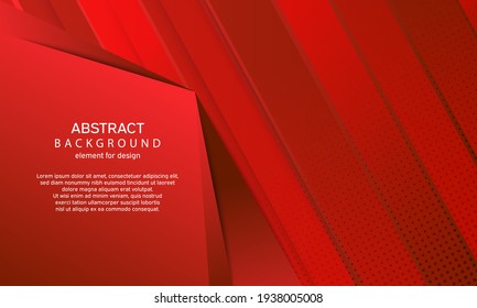 Minimal geometric abstract background. Bright design texture. Dynamic shapes composition. Red. Vector illustration.