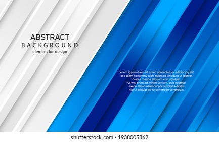 Minimal geometric abstract background. Bright design texture. Dynamic shapes composition. Blue. Vector illustration.