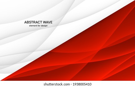 Minimal geometric abstract background. Bright design texture. Dynamic shapes composition. Red. Vector illustration.