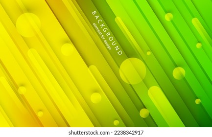 Minimal geometric abstract background. Bright design gradient texture. Dynamic shapes composition. Yellow and green. Vector illustration.