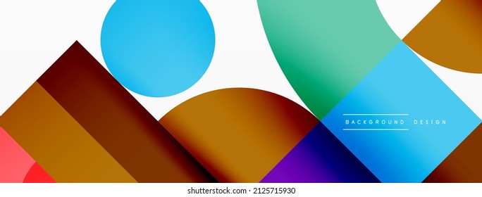 Minimal geometric abstract background. Circle square and triangle design. Trendy techno business template for wallpaper, banner, background or landing
