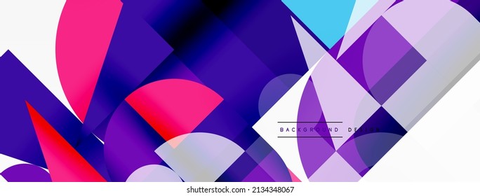 Minimal geometric abstract background. Circle square and triangle design. Trendy techno business template for wallpaper, banner, background or landing