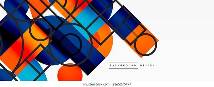 Minimaler geometrischer abstrakter Hintergrund. Circle Quadrat und Dreieck Design. Trendy Techno Business Template für Tapete, Banner, Hintergrund oder Landung