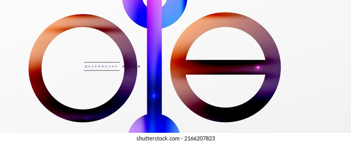 Minimal geometric abstract background. Circle, line and round shapes design. Trendy techno business template for wallpaper, banner, background or landing