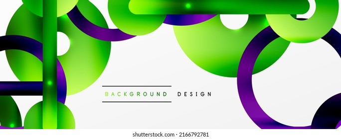 Minimal geometric abstract background. Circle, line and round shapes design. Trendy techno business template for wallpaper, banner, background or landing