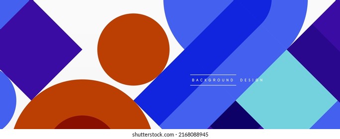 Minimal geometric abstract background. Circle square and triangle design. Trendy techno business template for wallpaper, banner, background or landing