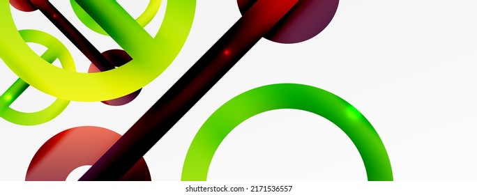 Minimal geometric abstract background. Circle, line and round shapes design. Trendy techno business template for wallpaper, banner, background or landing