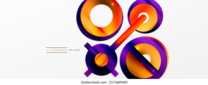 Minimaler geometrischer abstrakter Hintergrund. Kreislauf-, Linien- und Rundformen-Design. Trendy Techno Business Template für Tapete, Banner, Hintergrund oder Landung